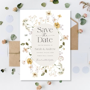 Gedruckt Save The Date Hochzeitskarten Hochzeit Sparen Sie die Datumskarten Sparen Sie unser Datum Hochzeit Sparen Sie den Abend Minimalist Floral Classic Boho