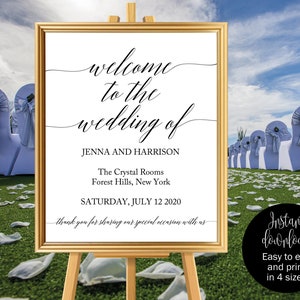 Welcome Sign Instant Download, Editable Welcome Wedding Sign, Welcome To Our Wedding Sign, Welcome Sign Wedding, Welcome Wedding Template image 3