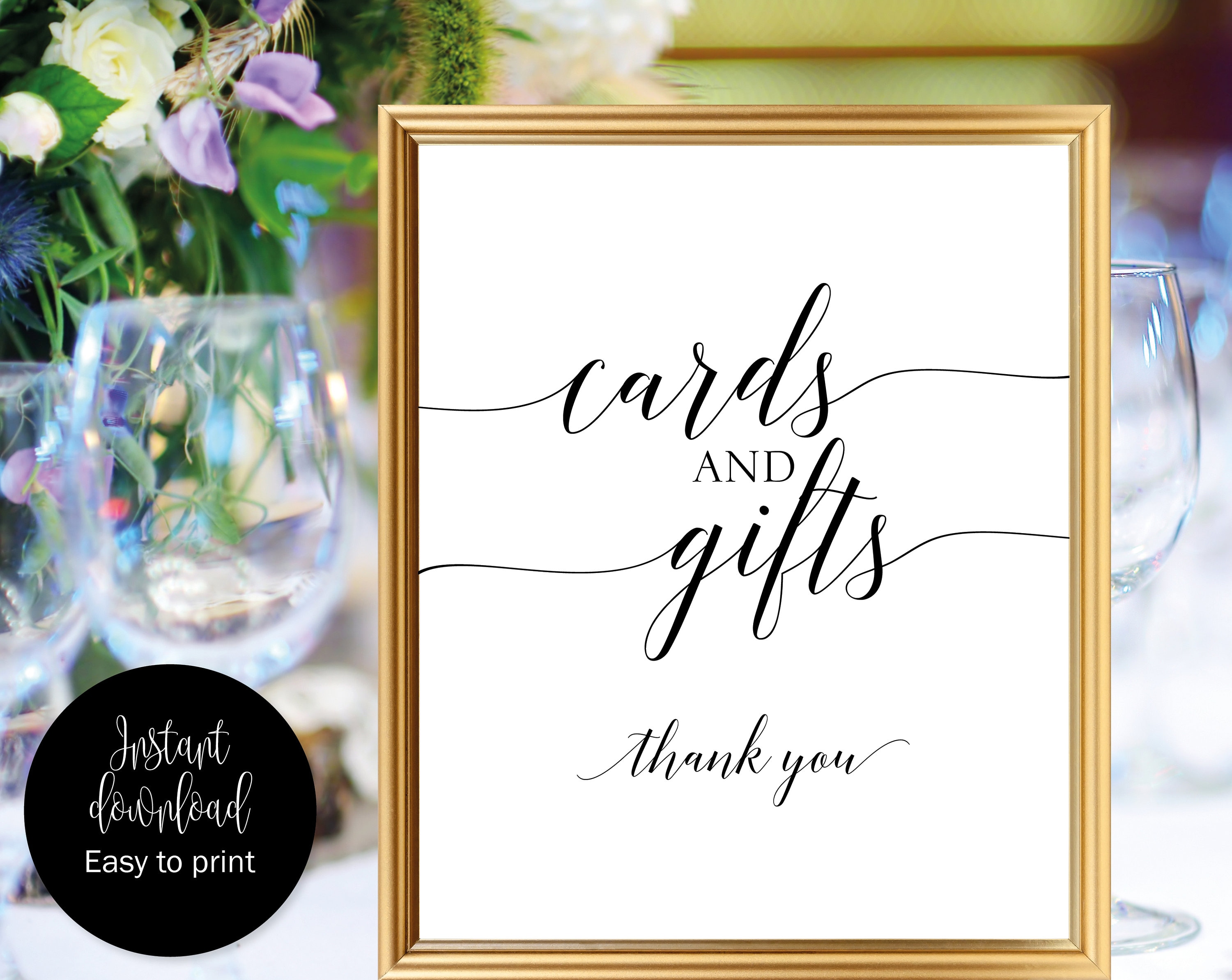 Cards And Gifts Sign Printable Cards And Gifts Wedding Sign | Etsy