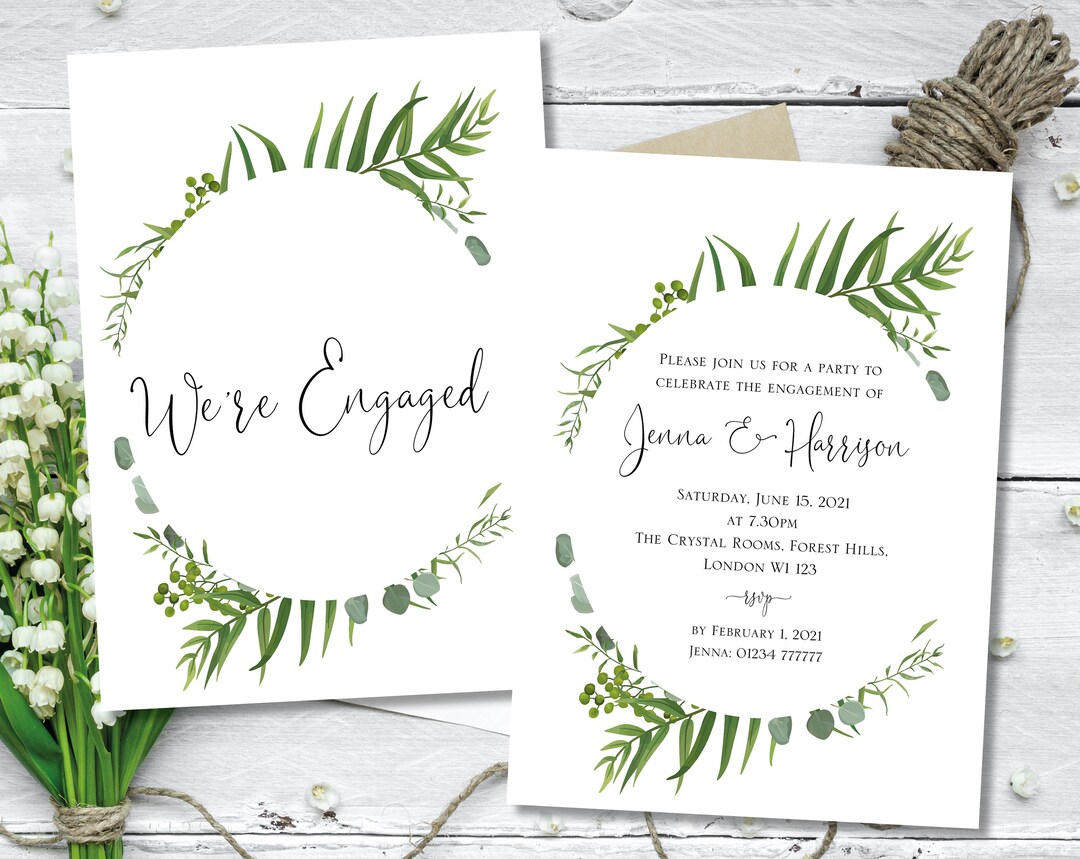 Printed Engagement Party Invitations, Engaged Invite, Engagement