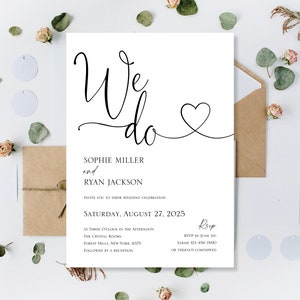 Printed We Do Wedding Invitations, We Do Evening Invitations, We Do Wedding Invites, We Do Reception Invites, We Do Eucalyptus Invitations