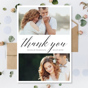 Gedruckte Hochzeit Dankeschön-Karten, Danke Foto-Karten, Foto Hochzeit Dank, personalisierte Dankeschön-Karten, Danke Hochzeitskarten