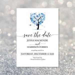 Gedruckte Winter Save The Date Cards, Blue Save The Date, Save The Dates Wedding, Modern Save The Date, Save Our Date, Cheap Save The Date