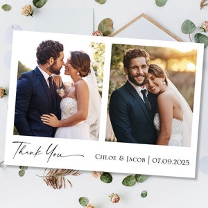 Gedruckte Hochzeit Dankeskarten, Personalisierte Dankeskarten Hochzeit, Hochzeit Dankeskarten mit Foto, Foto Dankeskarten Postkarte