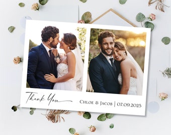 Cartes de remerciement de mariage imprimées, cartes de remerciement personnalisées mariage, cartes de remerciement de mariage avec photo, cartes de remerciement photo carte postale