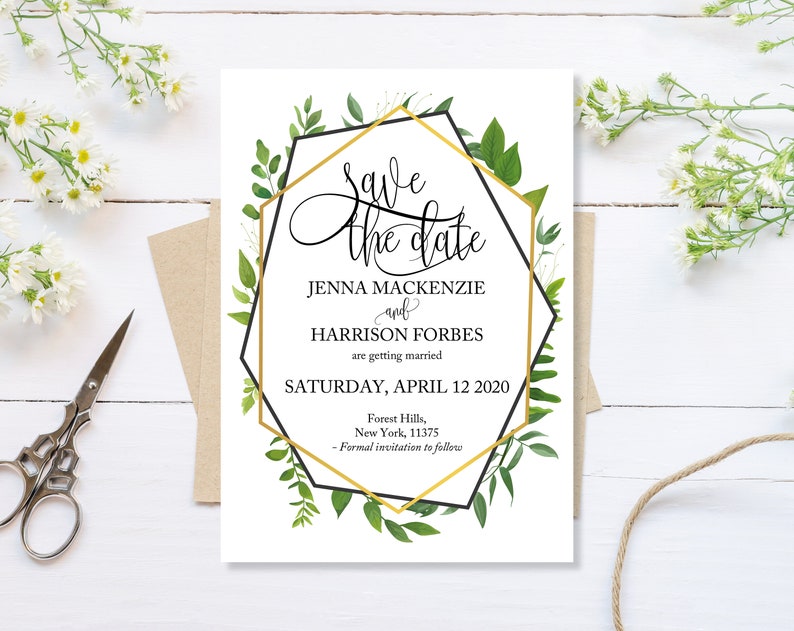 Printed Autumn Save The Date Cards, Fall Save The Date, Save The Dates Wedding, Modern Save The Date, Cheap Save The Date, Save Our Date image 4