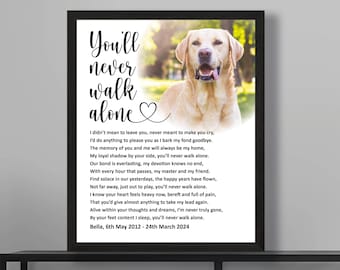 PRINTED Personalised Any Dog Owner Memorial Dog Bereavement Dog Loss Dog Passing Away Remembrance Loss Dog Death Grief Pet Sympathy Gift