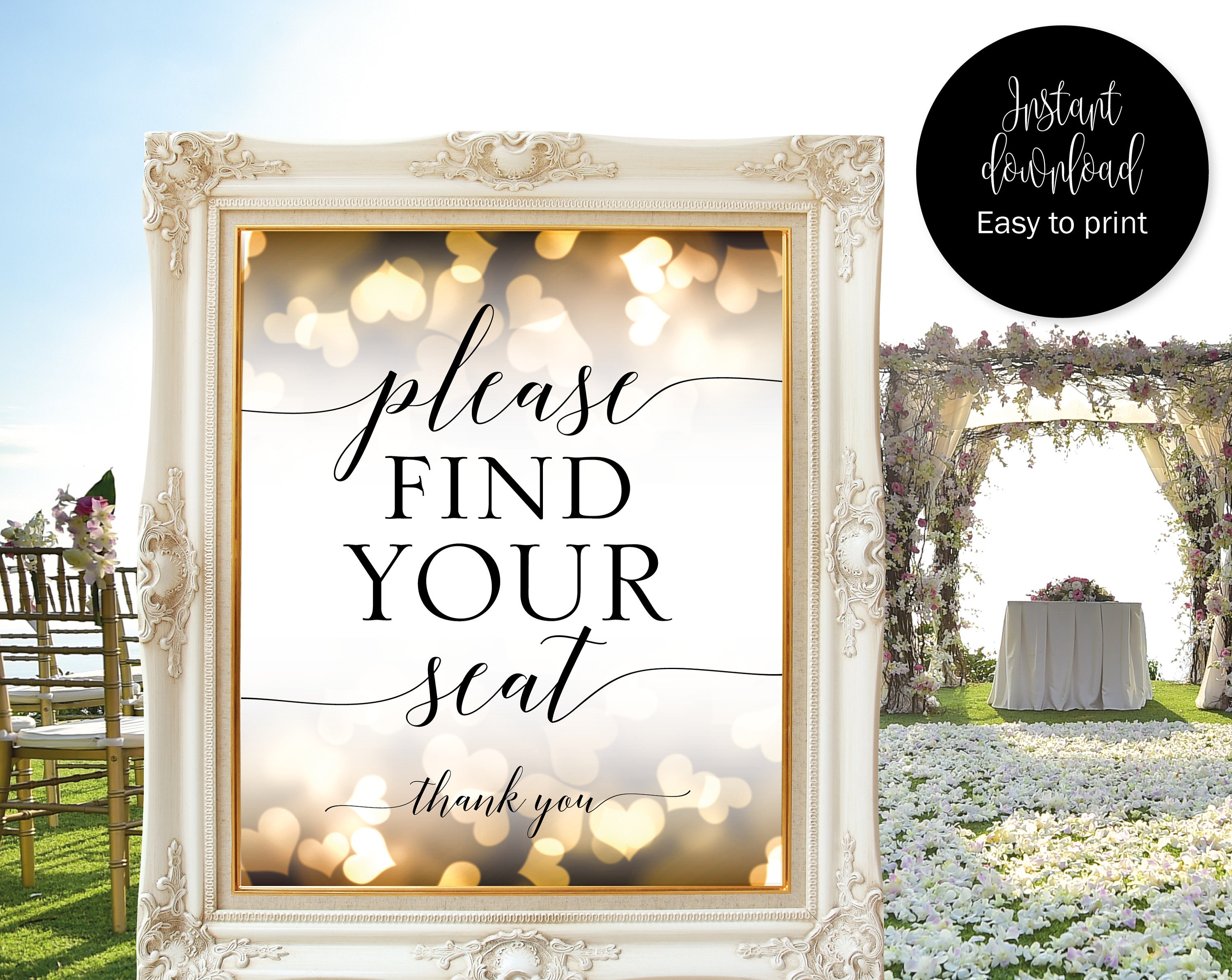 Find Your Seat, Wedding Seat Sign, Find Your Seat Sign, Please Find Yo – AS  Pretty Paperie