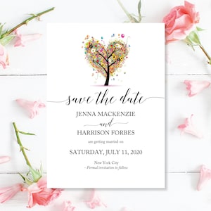 Printed Autumn Save The Date Cards, Fall Save The Date, Save The Dates Wedding, Modern Save The Date, Cheap Save The Date, Save Our Date image 6