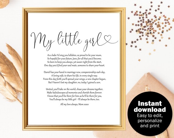 Personalized To My Mom Poem Gift For Mom From Daughter Mother s