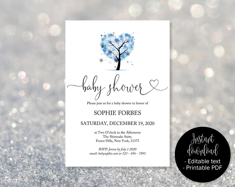 winter baby shower invitations