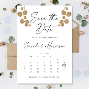 Gedruckt Save The Dates, Save The Date Karten, Kalender Save The Dates, Save The Date Kalender, Save Our Date Karten, Gold Save The Our Dates