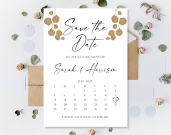 Printed Save The Dates, Save The Date Cards, Calendar Save The Dates, Save The Date Calendar, Save Our Date Cards, Gold Save The Our Dates