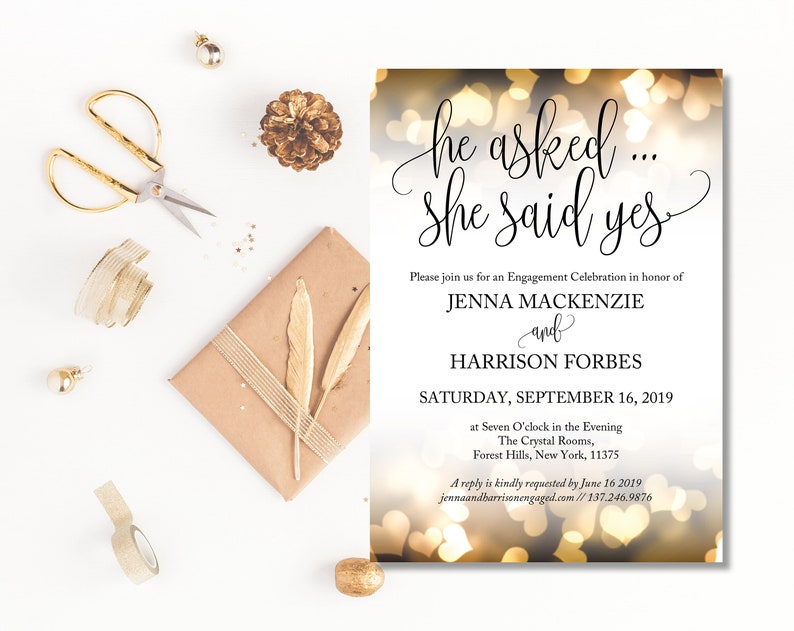 Printed Engagement Party Invitations Engaged Invite Etsy Australia