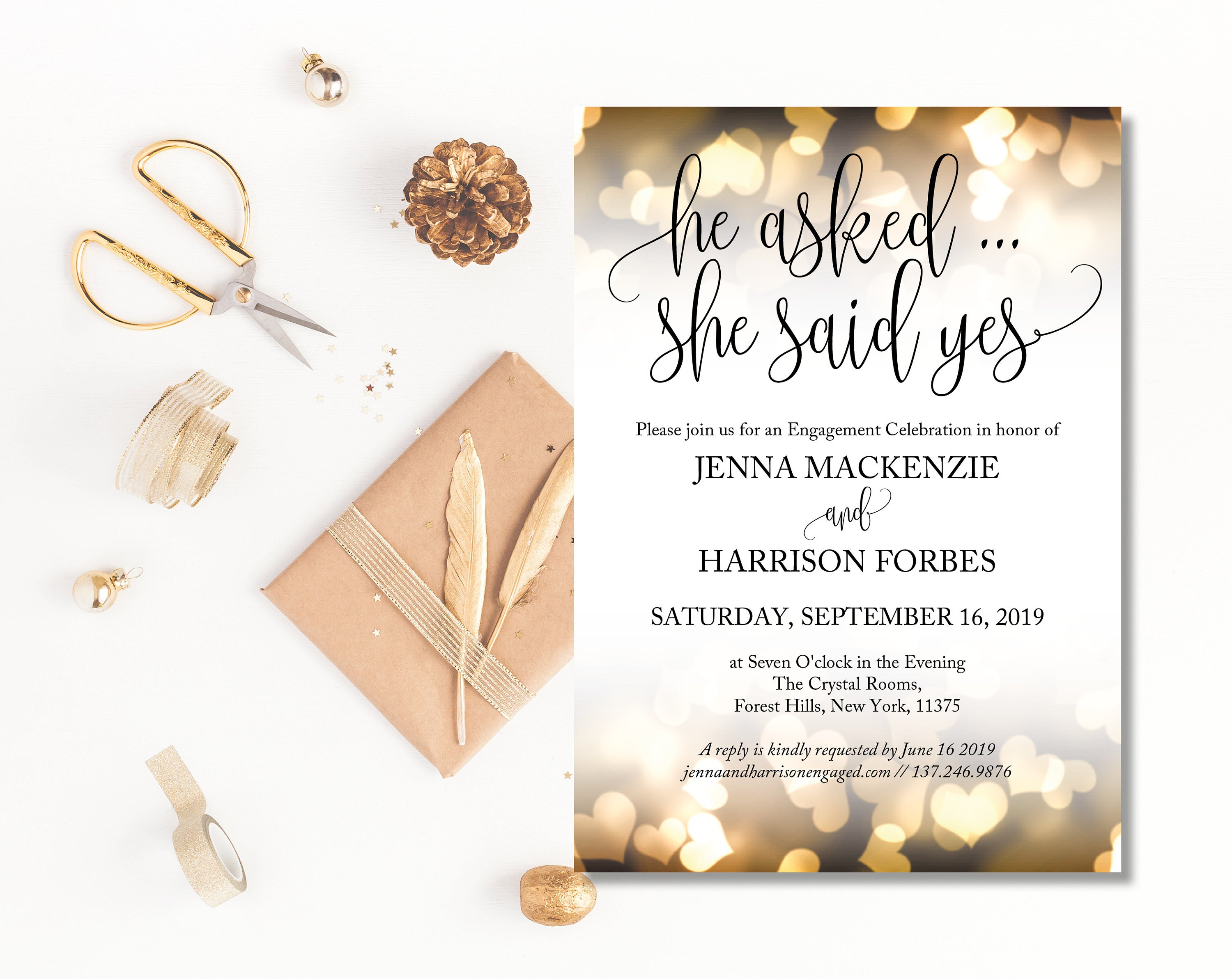 Printed Engagement Party Invitations Engaged Invite Etsy UK