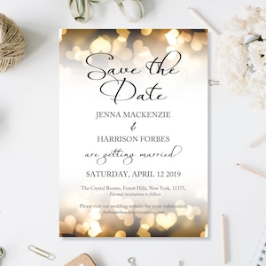 Gedrucktes Gold Save The Date Cards, Gold Save The Date, Save The Dates Wedding, Modern Save The Date, Cheap Save The Date, Save Our Date