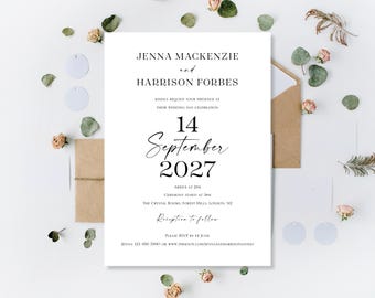 Printed Wedding Invitations: Personalised Ceremony Day Daytime Invites | Evening Reception Night After Party Invites