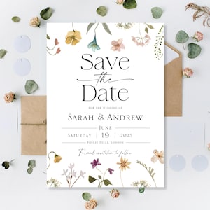 Tarjetas de boda con fecha impresas para guardar la fecha Tarjetas de boda con fecha para guardar la fecha Guardar nuestra noche Guardar nuestra fecha Boda Minimalista Simple Boho