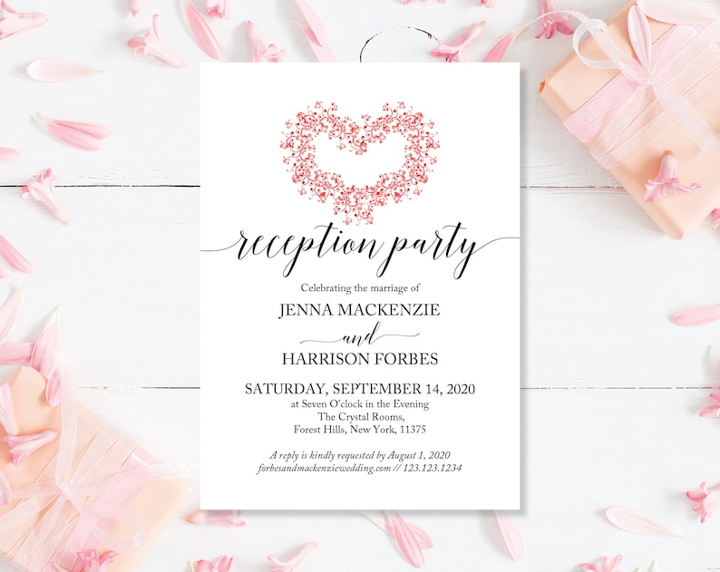 Pink Heart Wedding Invite Printed Wedding Invitation Invites Wedding Cheap Wedding Invitation Wedding Invites Wedding Invites Pink