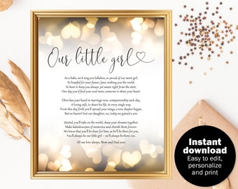 Parents poem gift to bride daughter, Poem from parents to daughter, Bride gift poem from parents, Bride poem, Daughter wedding, For daughter
