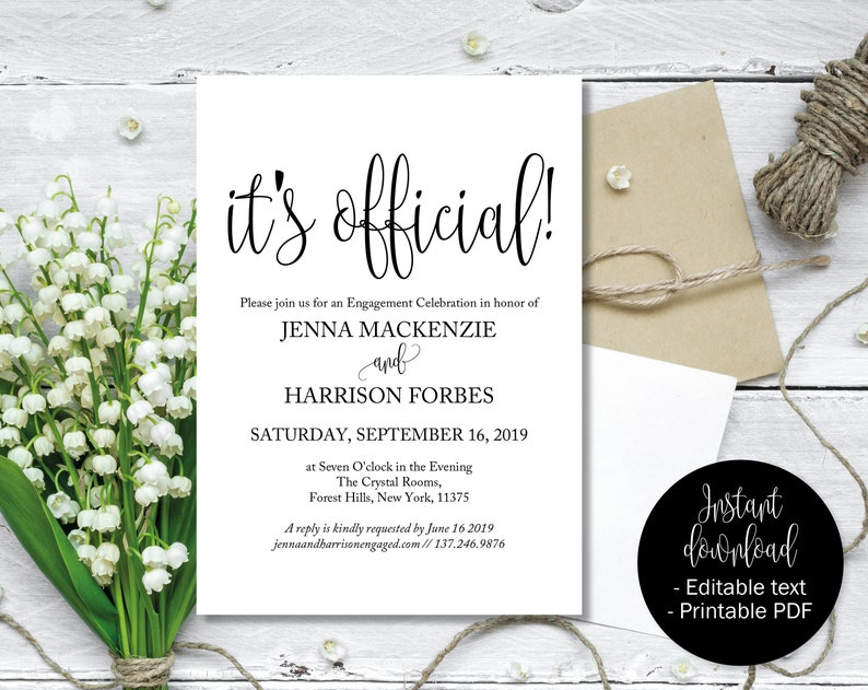 Printed Engagement Party Invitations Engaged Invite Etsy Australia