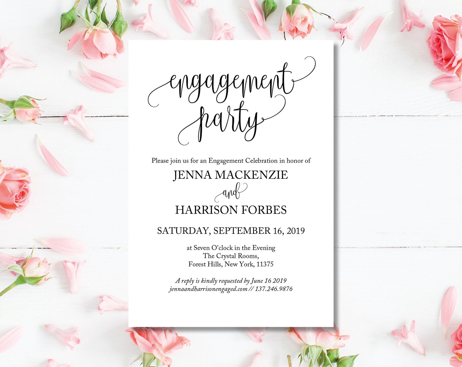Printed Engagement Party Invitations Engaged Invite Etsy UK