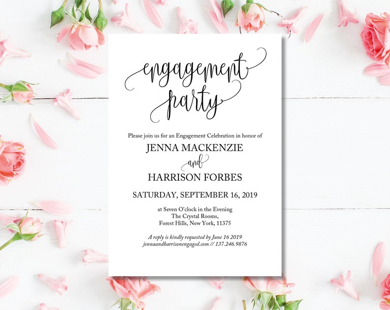 Printed Engagement Party Invitations Engaged Invite Etsy Australia
