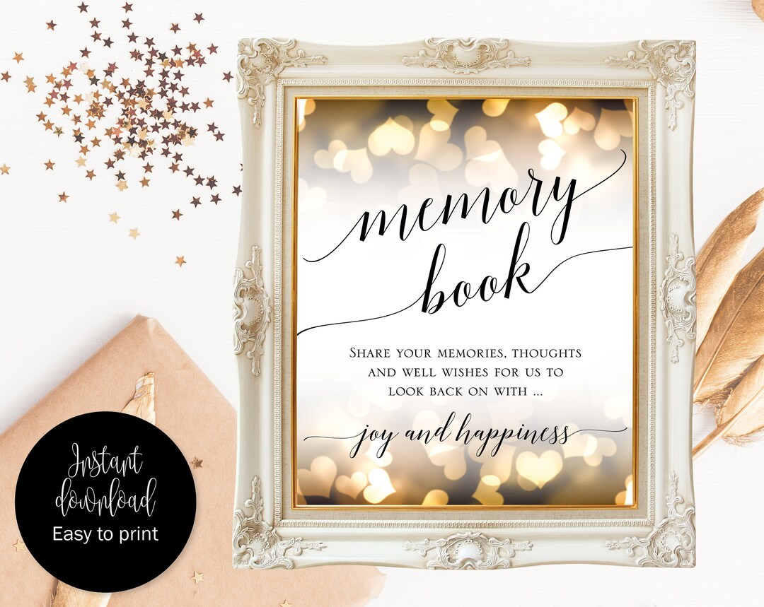 Sign This Memory Book Sign Wedding Memory Book Sign, Memory Book Sign, Share Your Favorite Memory ...