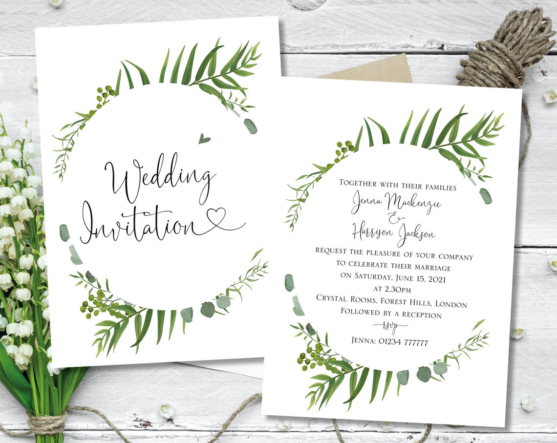 Printed Wedding Invitation Wedding Invite Wedding Invites - Etsy UK