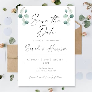 Gedrukte Save The Dates, Eucalyptus Save The Dates, Save The Date Cards, Save The Date Wedding, Save Our Date Cards, Green Wedding Save Dates