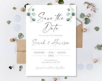 Printed Save The Dates, Eucalyptus Save The Dates, Save The Date Cards, Save The Date Wedding, Save Our Date Cards, Green Wedding Save Dates