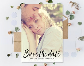 Printed Save The Date Cards, Photo Save The Dates Card, Modern Photo Save The Date, Photo Save The Date, Photo Minimalist Save Our Date Card