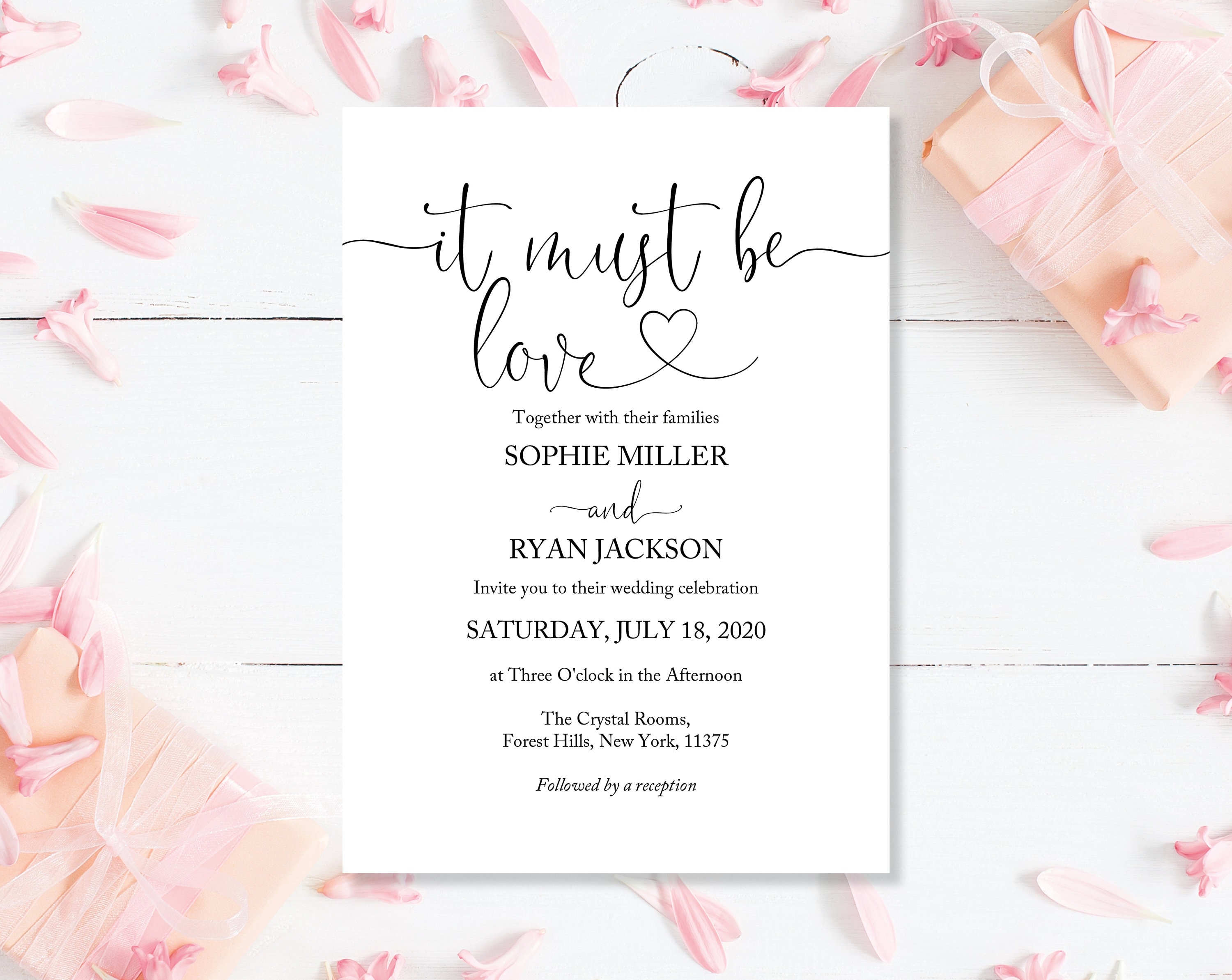 Printed Wedding Invitation Wedding Invite Wedding Invites - Etsy UK