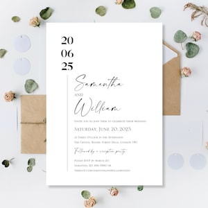 Gedruckte personalisierte Eukalyptus-Hochzeits-Tages- oder Abend-Empfangsparty lädt nur Einladungen Boho-Blumen-Sage-Grün-rustikale Karten ein