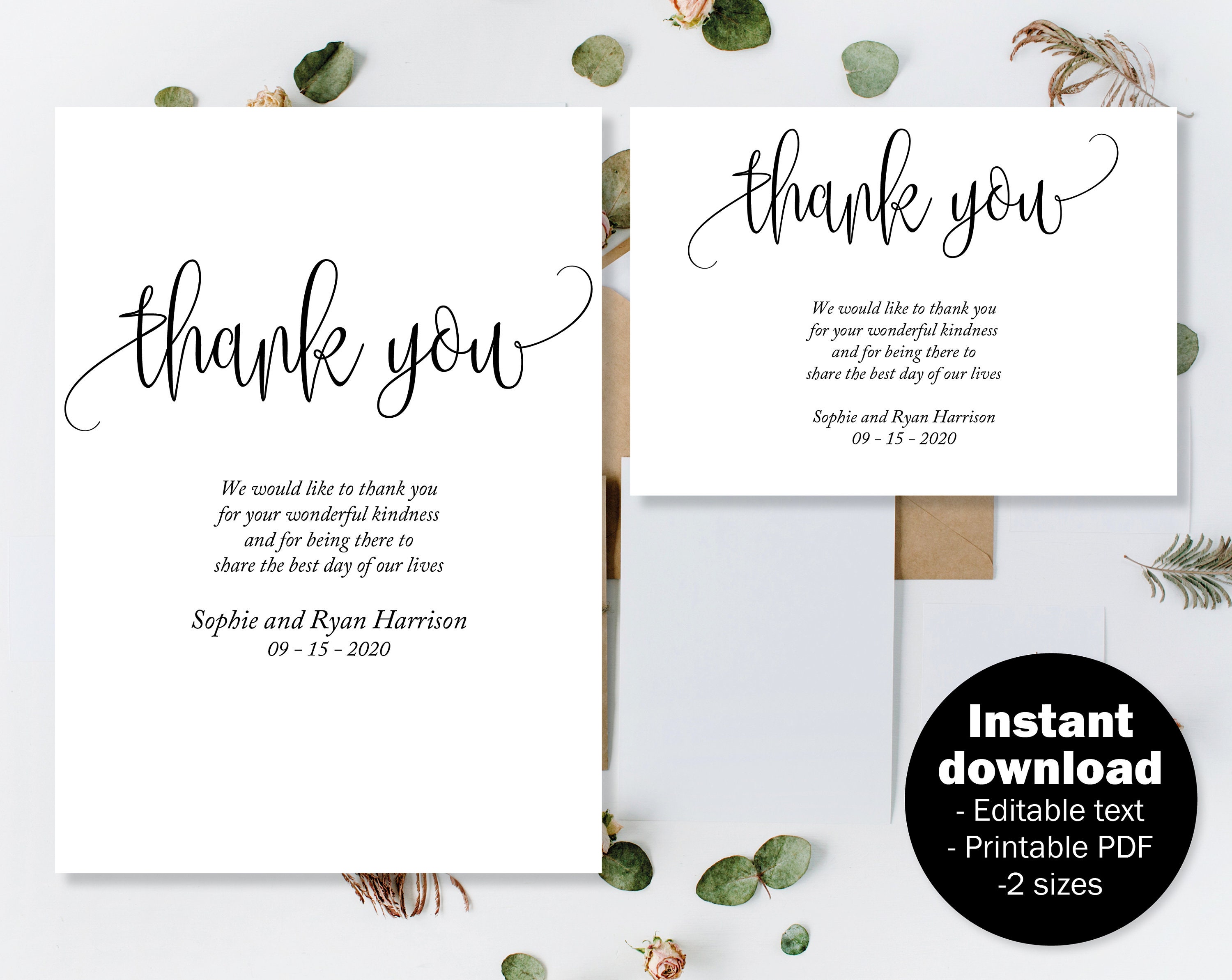 Wedding Thank You Cards Wedding Thank You Postcard Wedding - Etsy Australia