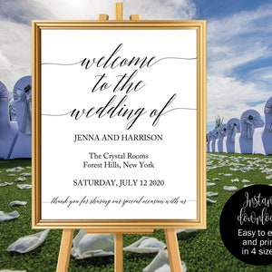 Welcome Sign Instant Download, Editable Welcome Wedding Sign, Welcome To Our Wedding Sign, Welcome Sign Wedding, Welcome Wedding Template image 2