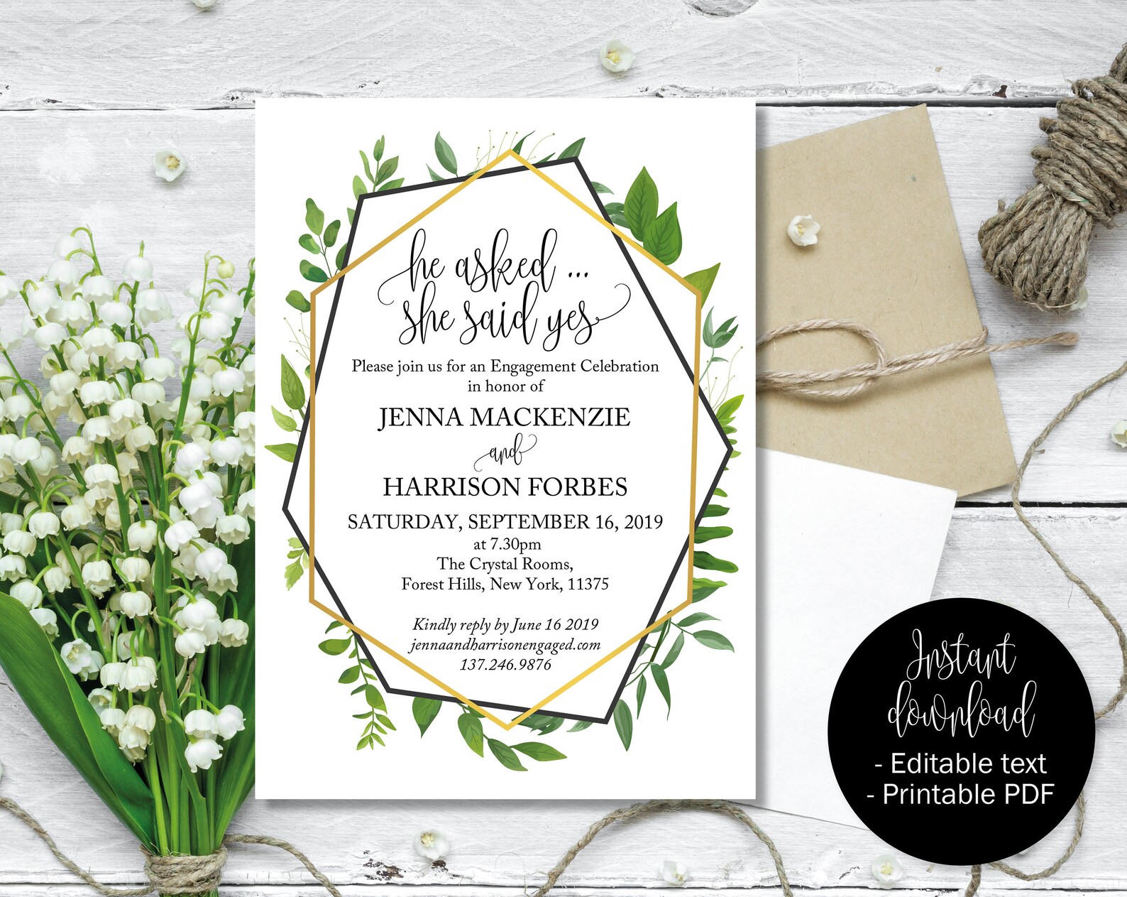 Printed Engagement Party Invitations Engaged Invite Etsy UK