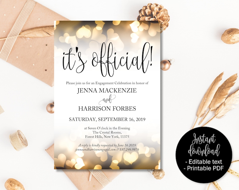 Printed Engagement Party Invitations Engaged Invite Etsy Australia