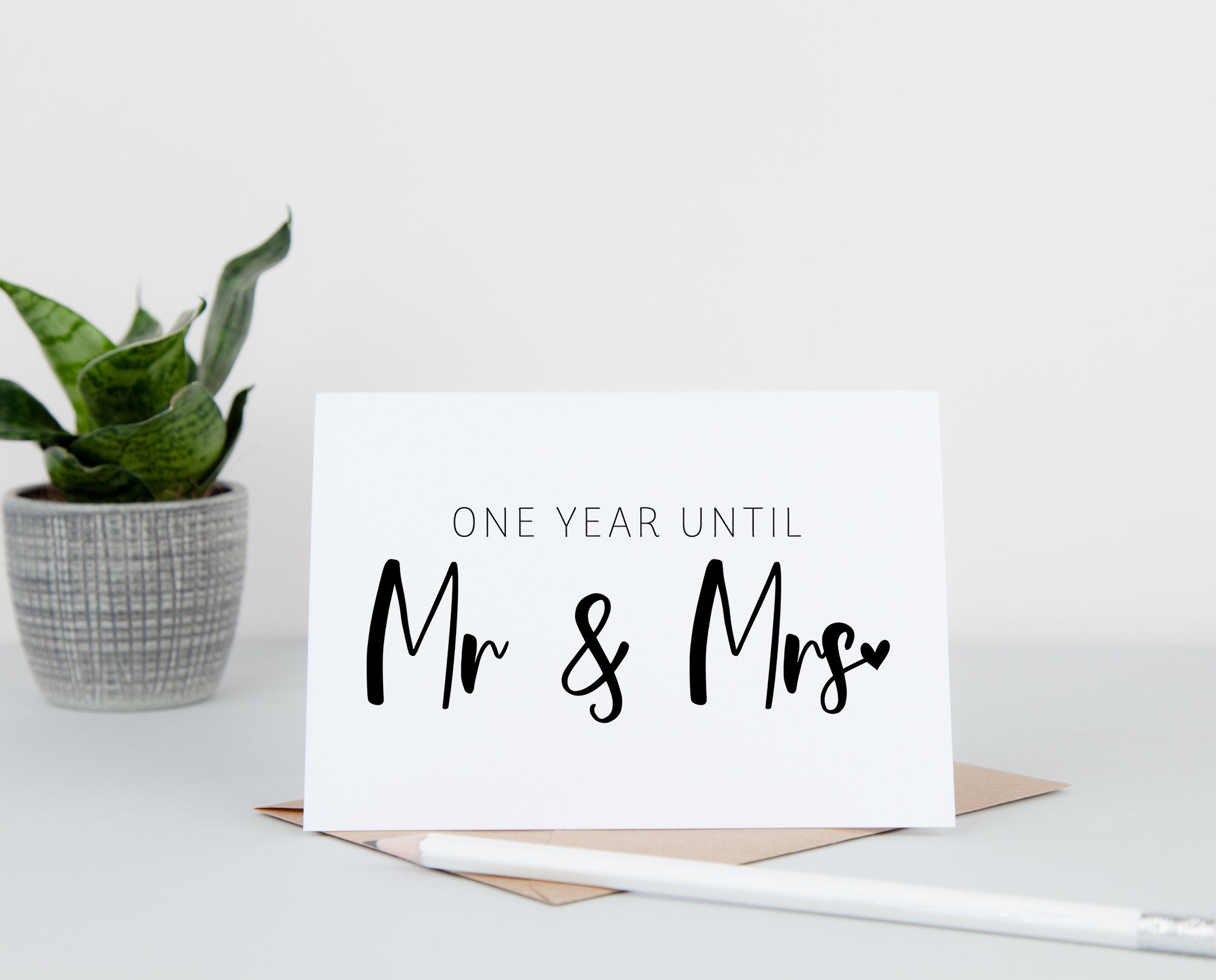 Wedding Countdown Card One Year Until We Are Married One Etsy