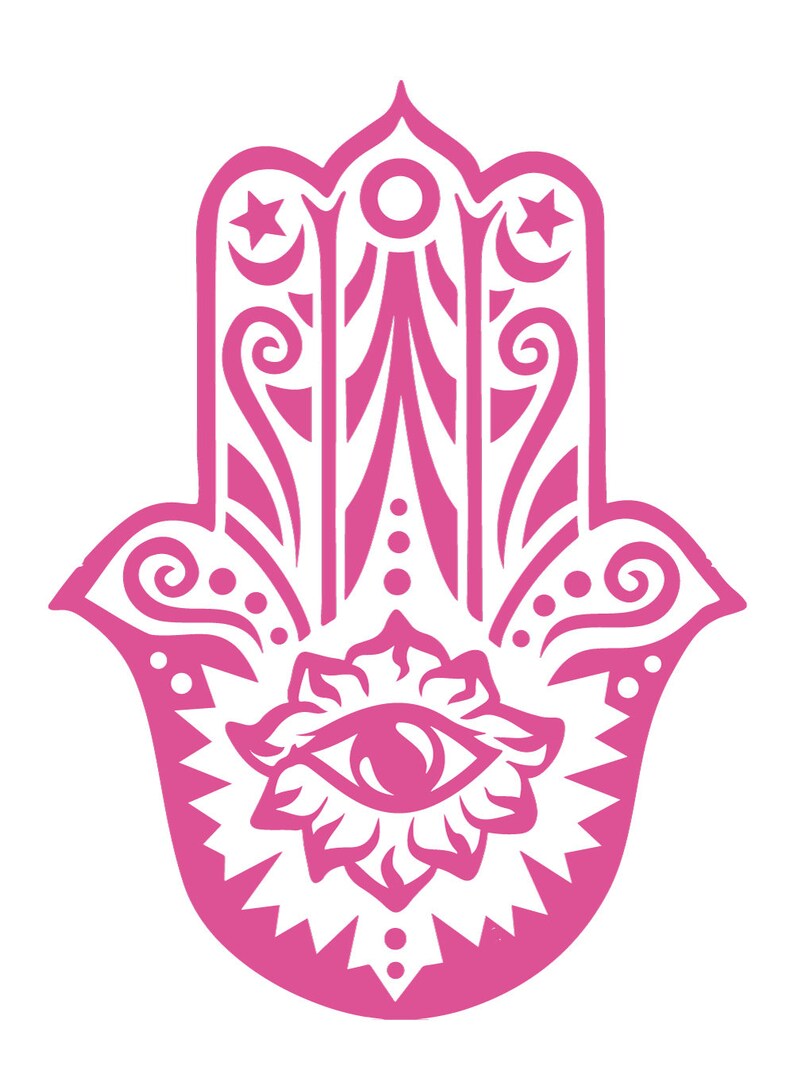 Pink Hamsa C2C Pattern with written instructions