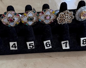 Adjustable Kundan rings