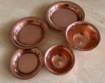 Copper plates and bowls