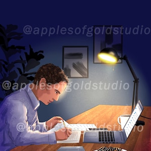 Hermano estudiando: este clipart se puede utilizar para uso personal y comercial.