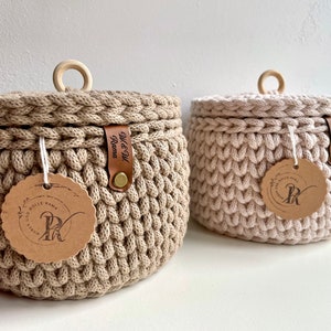 Utensilo crochet basket modern with lid, round 16 cm diameter, Bobbiny image 2