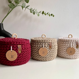 Utensilo crochet basket modern with lid, round 16 cm diameter, Bobbiny image 3