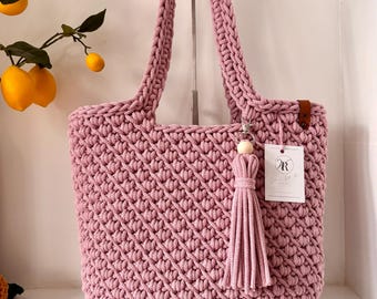 Bolso de compras “Bella” de crochet, bolso de mano, tejido a crochet, Bobbiny moderno en 2 patrones, Boho