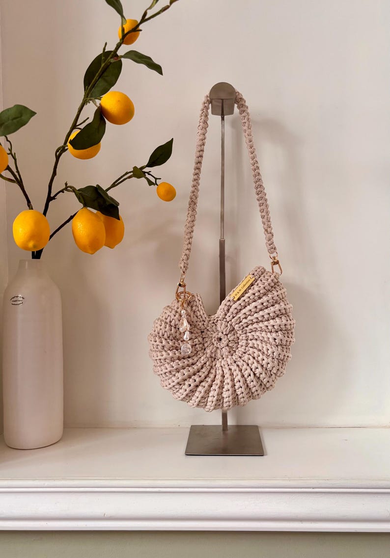 Gehaakte tas "Ariel", elegant, gehaakt, handgemaakt, gehaakte tas, handtas afbeelding 2