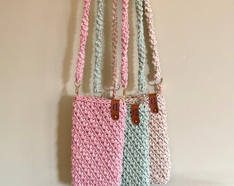 Häkeltasche, Handytasche, gehäkelt, Bobbiny modern, Boho