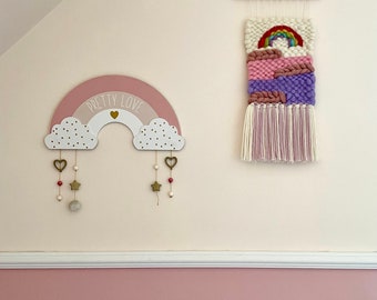 Gewebtes Wandbild Boho Regenbogen small Rosa, Baby, Kinderzimmer