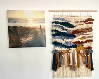 Woven mural wall hanging Sea and Hills